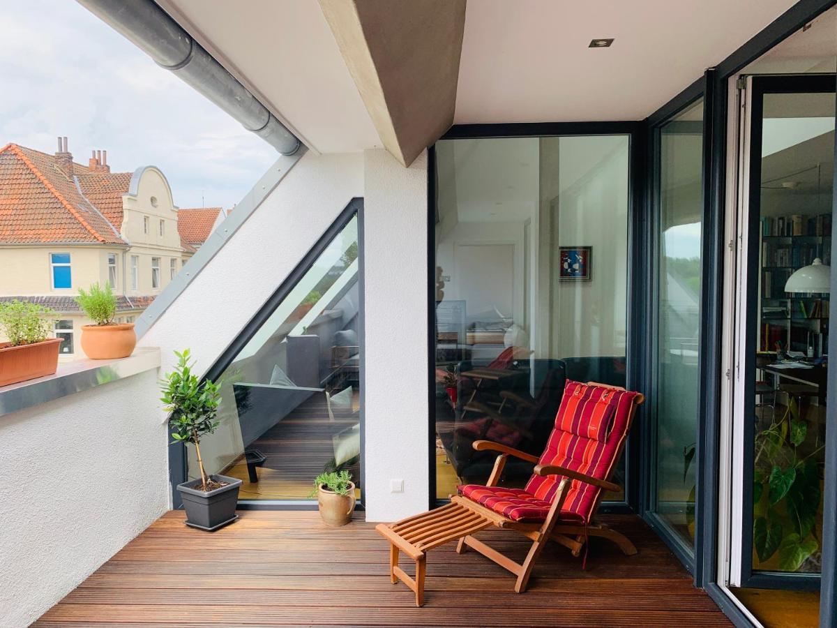 Ferienwohnung Exklusives Penthouse im ehemaligen Bunker Hannover Exterior foto